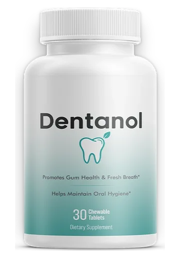 A bottle of Dentanol chewable tablets