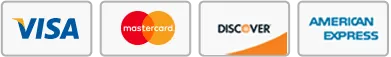 Accepted cards: Visa, Mastercard, Discover, American Express and more